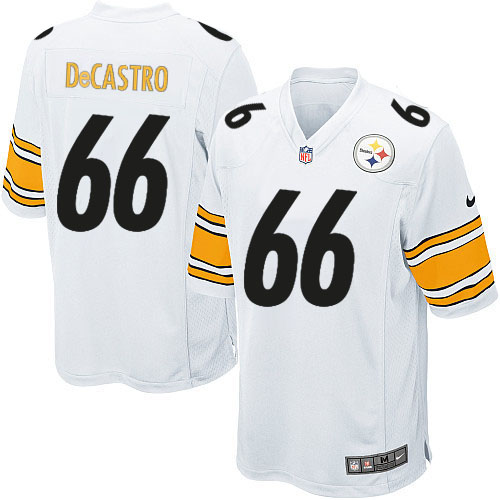 Men's Game David DeCastro Nike Jersey White Road - #66 NFL Pittsburgh Steelers